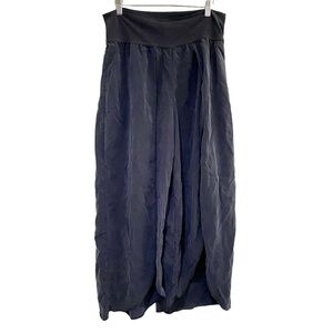 Free People Movement Wide Leg Slit Pants in Soft Black